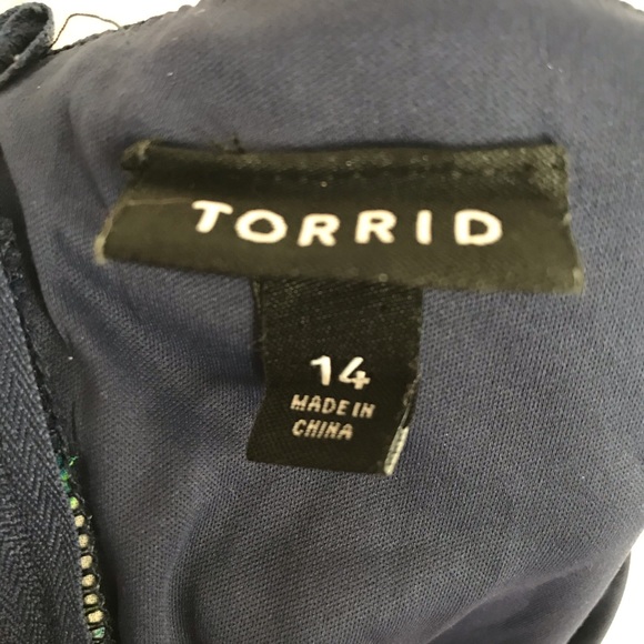 TORRID Maxi Dress Blue White Chevron Sheer Long - Picture 3 of 8